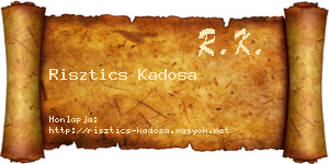 Risztics Kadosa névjegykártya